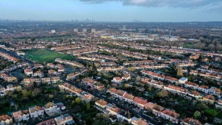 View of a town from above