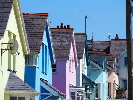 coloured houses in a row