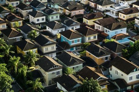 an aerial view of lots of houses